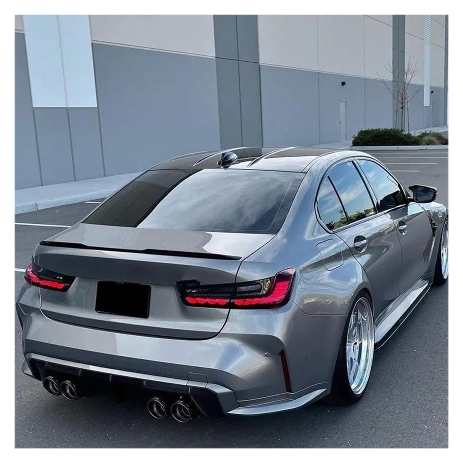 Aileron Arrière Becquet Coffre Arrière Voiture, Aileron Toit pour BMW Série 3 G20 G28 G80 pour M3 G20 320i 325i 330i 2019 2020 2021 2022 2023 Arrière Spoiler(Gloss Black)