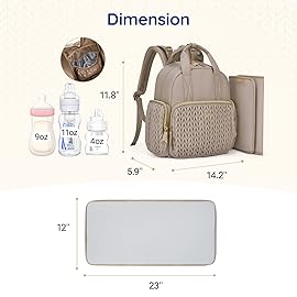 mommore Diaper Bag Backpack Small Diaper Backpack Mini Travel Baby Bag Quilted Diaper Bag with Insulated Pockets, Stroller Straps