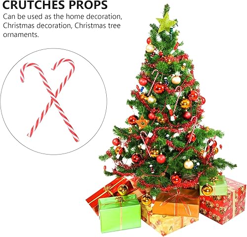 Miniatura 4 de Sewroro 20 piezas de bastón de caramelo para árbol de Navidad, adornos colgantes de acrílico para árbol de Navidad decoraciones colgantes