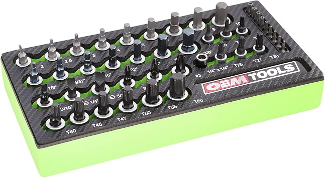 OEMTOOLS 23992 44 Piece Torx Socket Set, Best Torx Bit Set for Automotive Working, Heat Treated Alloy Steel Set, Posi-Grip Design, Rust Free Finish, Tool Box Organizer with EVA Tray