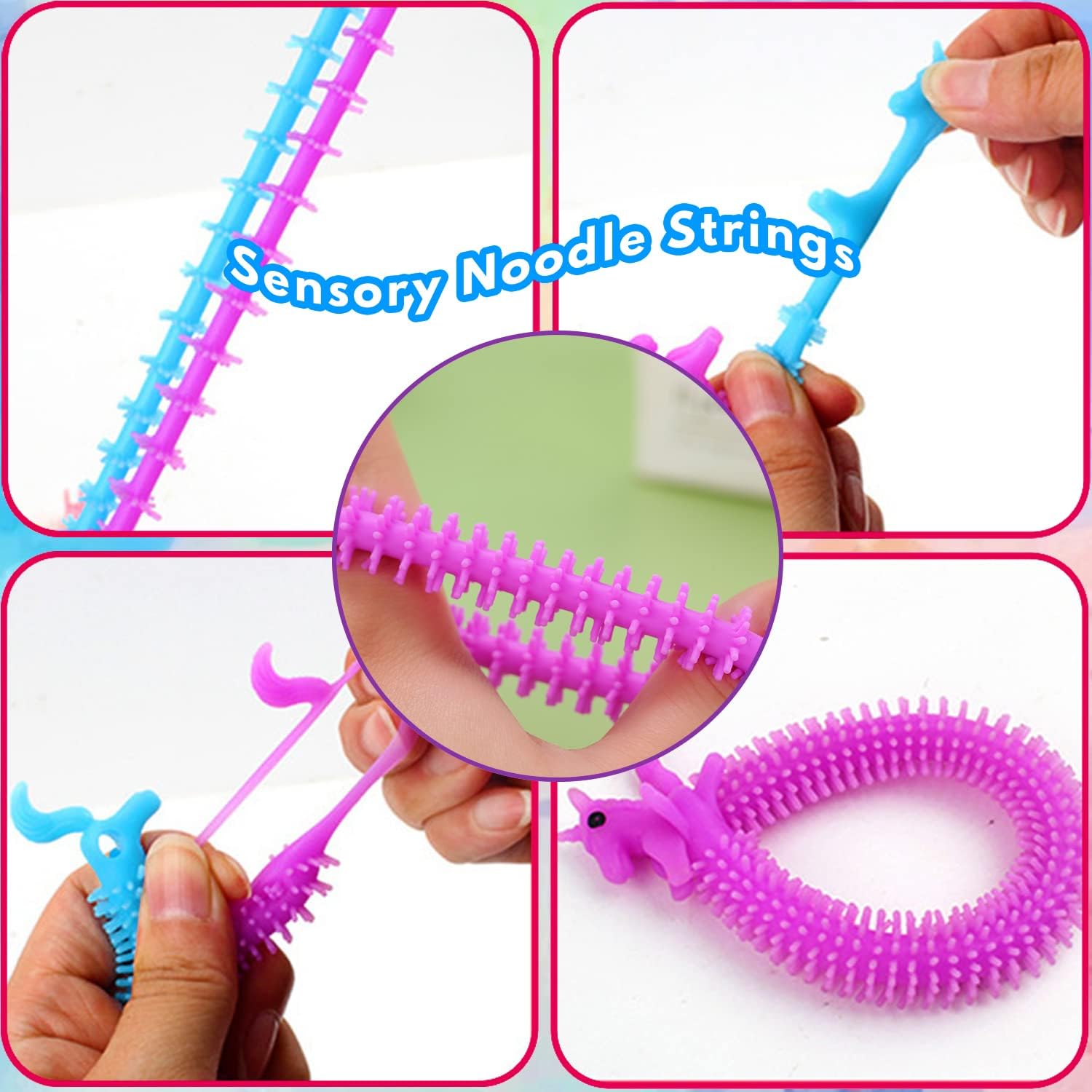 20 Pack Stretchy String Fidget Toys,Sensory Fidget Stretch Toys,Sensory Noodle Strings for Kids Adults Stress Relief,Party Favors : Toys & Games