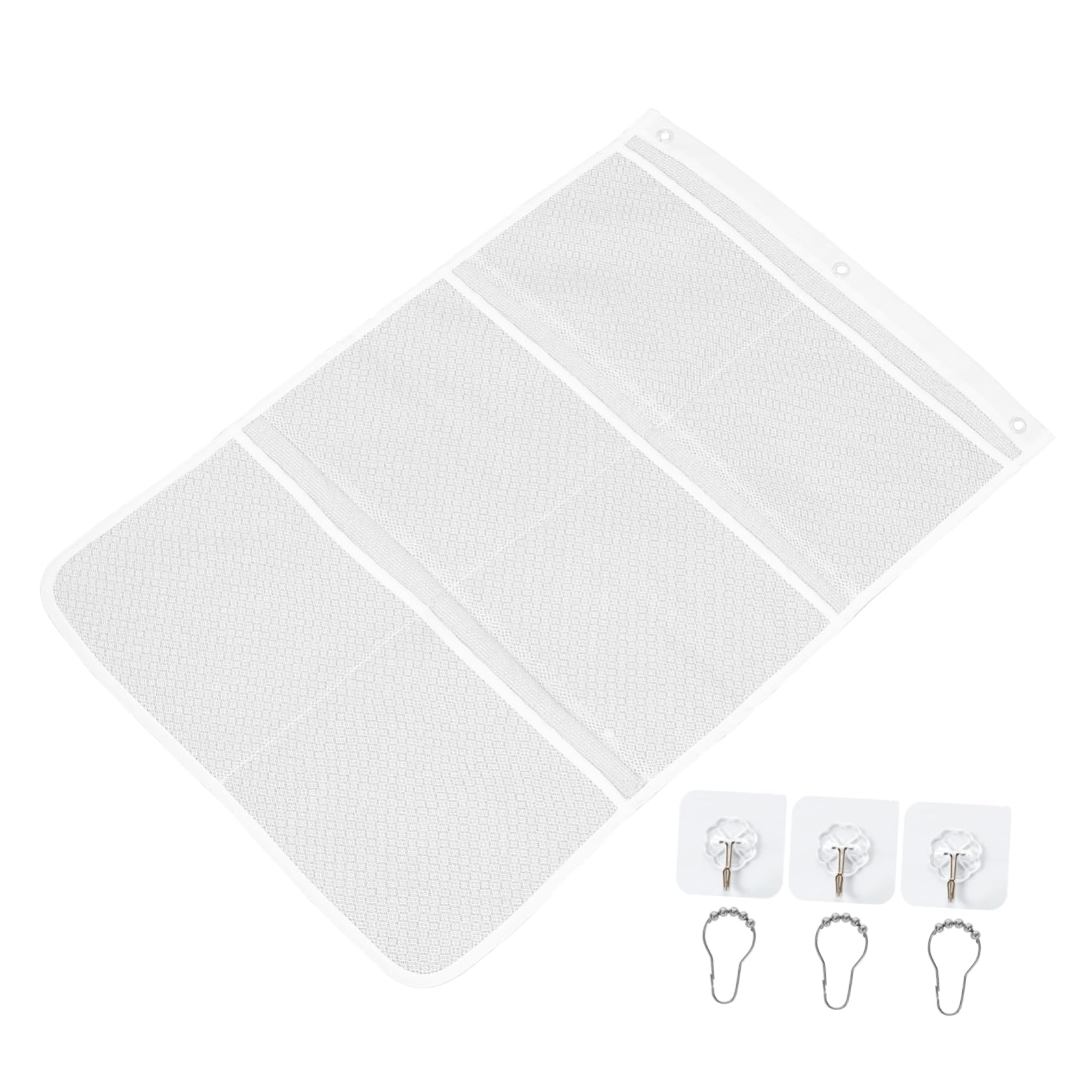 TIDTALEO Travel Shower Organizer with Seamless Hooks for Hanging Bathroom Accessories Mesh Storage Bag for Closet Door and Rv Use Random Color Random Color