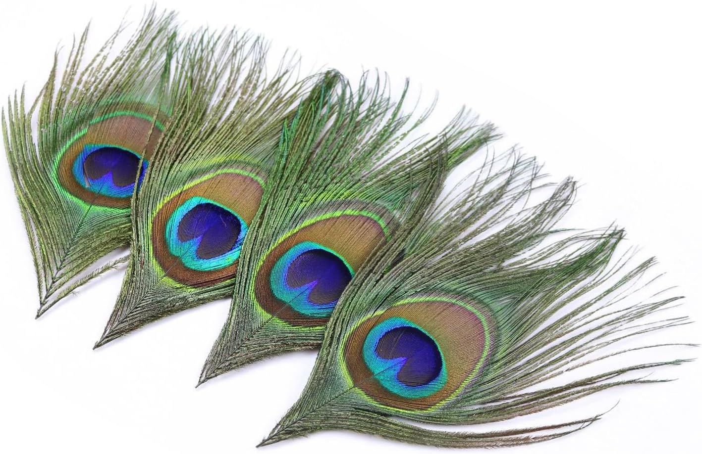 20pcs Natural Peacock Feathers Big Eyes Trimmed Peacock Feather for Crafting Dreamcatchers Weddings Floral Cosplay Mask Decor Carnival Holiday Decoration