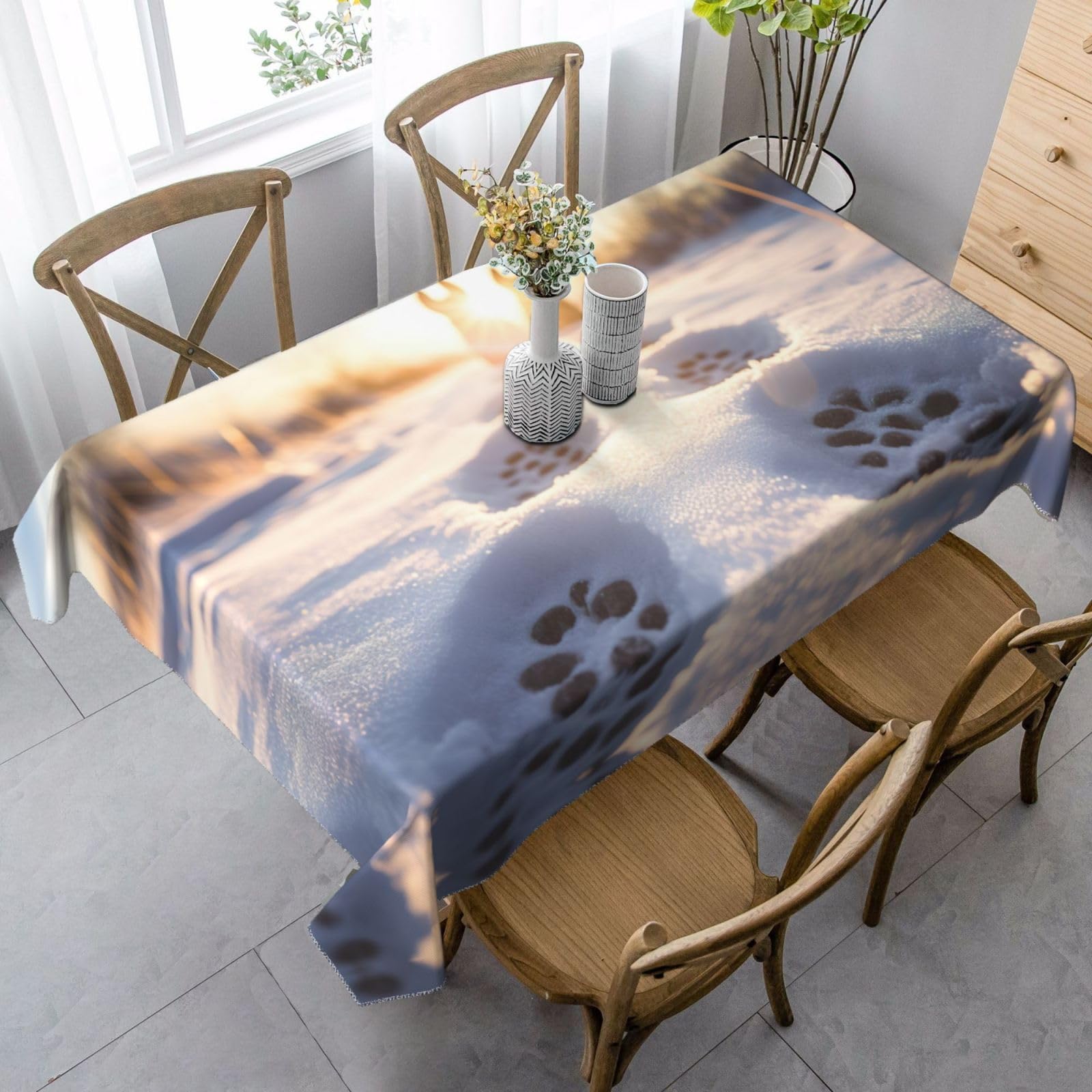 Nappe de table dog paw prints pour pique-nique et fêtes d'anniversaire en plein air