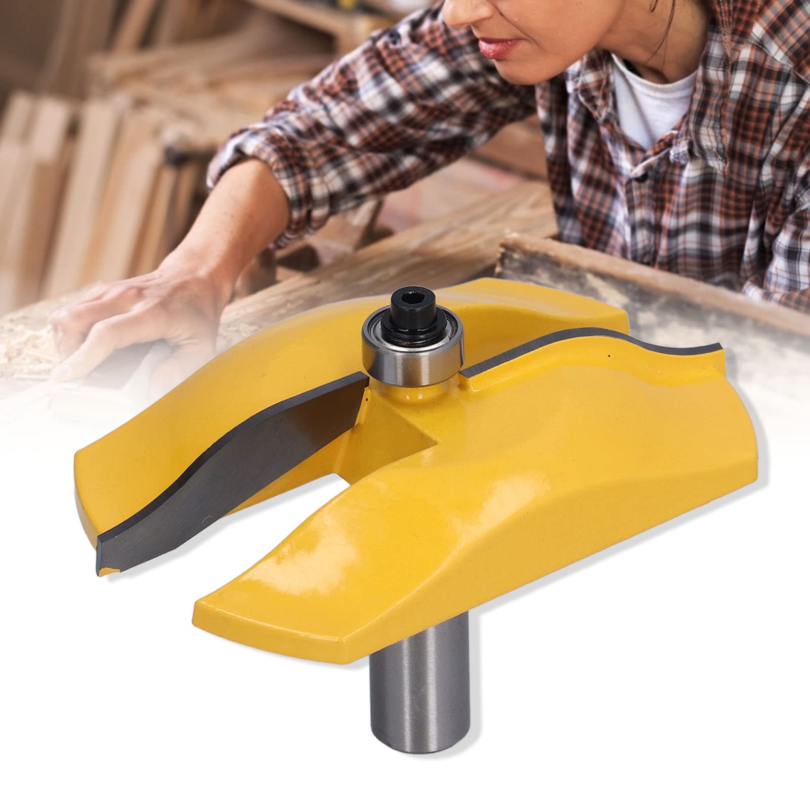Punta per fresatrice a pannello rialzato, gambo da 1/2 pollici, baia da 8,9 cm, in carburo, per la lavorazione del legno, scanalatura e fresatura di porte
