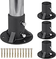 Vista 12 de Brida de base de 3 pulgadas, brida de piso de poste de valla de eslabones de cadena, soporte de hormigón sólido pesado para sostener