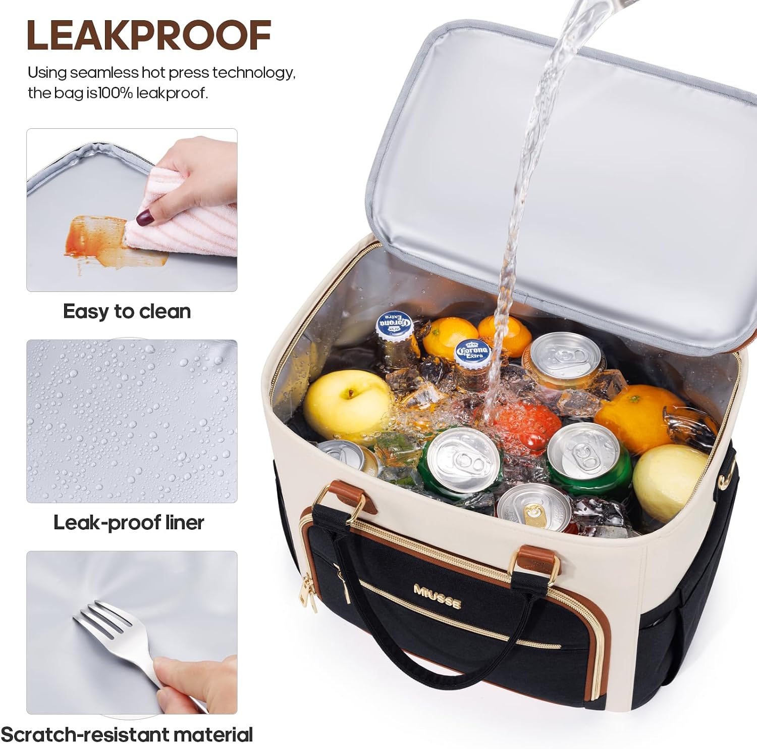 Insulated Lunch Bag, 18L LunchBox for women,Leakproof Tote Lunch Cooler Bag
