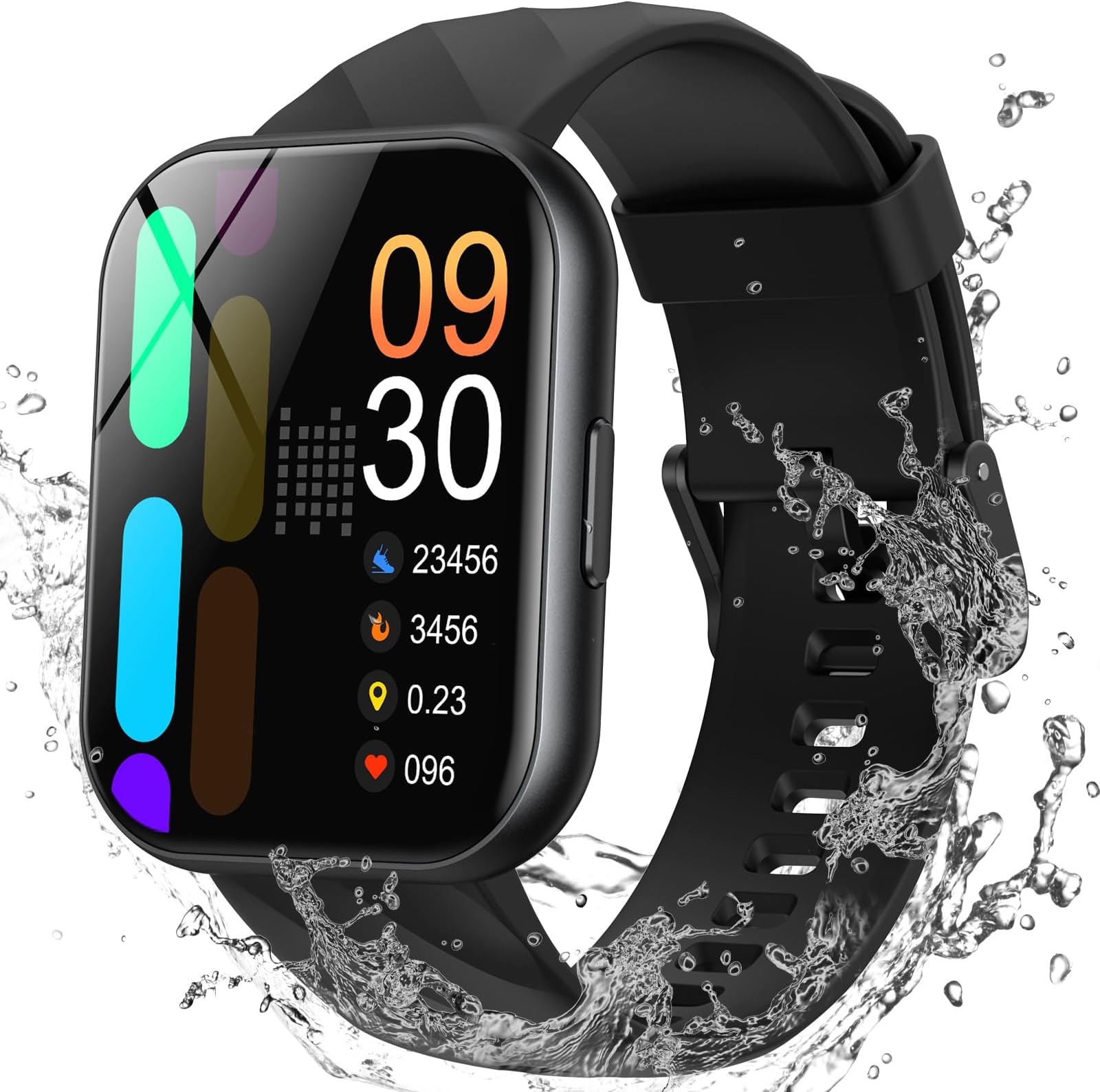 Parsonver Smart Watch for Men Women, 5ATM Waterproof for Swimming, Fitness Activity Tracker 100+ Sport Modes, Heart Rate/Sleep/SpO2/Steps Monitor, 1.8" HD Screen Smartwatch for Android & iOS, Black