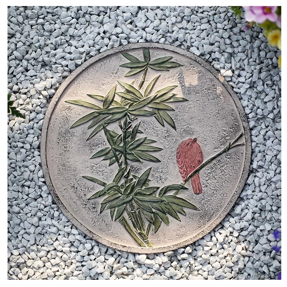 Pas Japonais Décoratifs D'extérieur – Dalles Jardin Rondes 13,8 Po – Dalles De Chemin En Béton Résistantes Aux Intempéries La Décoration Du Jardin, Du Patio, De L'allée Et La Cour(Gray-c)