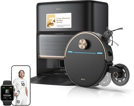 MOVA V70 Ultra Complete Robot Vacuum and Mop, 42000Pa Suction Bagless Dock