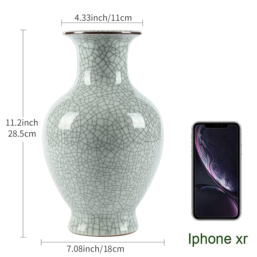 ねずみ色秞花器 ねずみ色秞花器 瑠璃金蝕鉄線 19cm花器