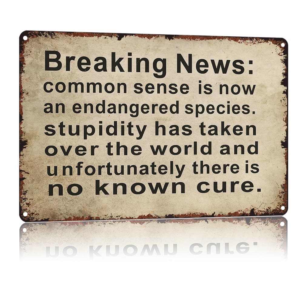 Interesting Life View Wall Sign 8x12 Inch, Humorous Aluminum Decor For Home Office Layout