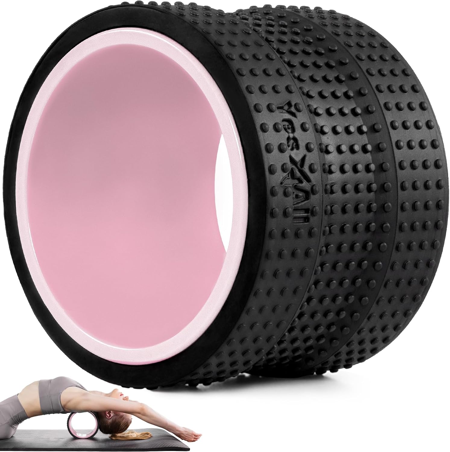 Yes4All Yoga Wheel Roller, 500 lb Capacity Back Cracker Roller for Comfort HIPS & Neck, Available in 6”/10”/12” Sizes