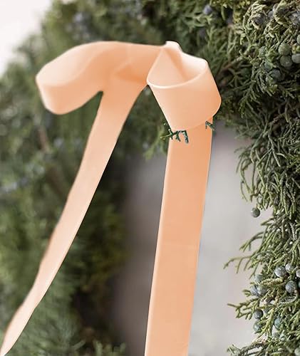 Miniatura 106 de Cinta de terciopelo caqui de 3/8 pulgadas, 25 yardas para árbol de Navidad, envoltura de regalos, ramo de flores, decoraciones de corona