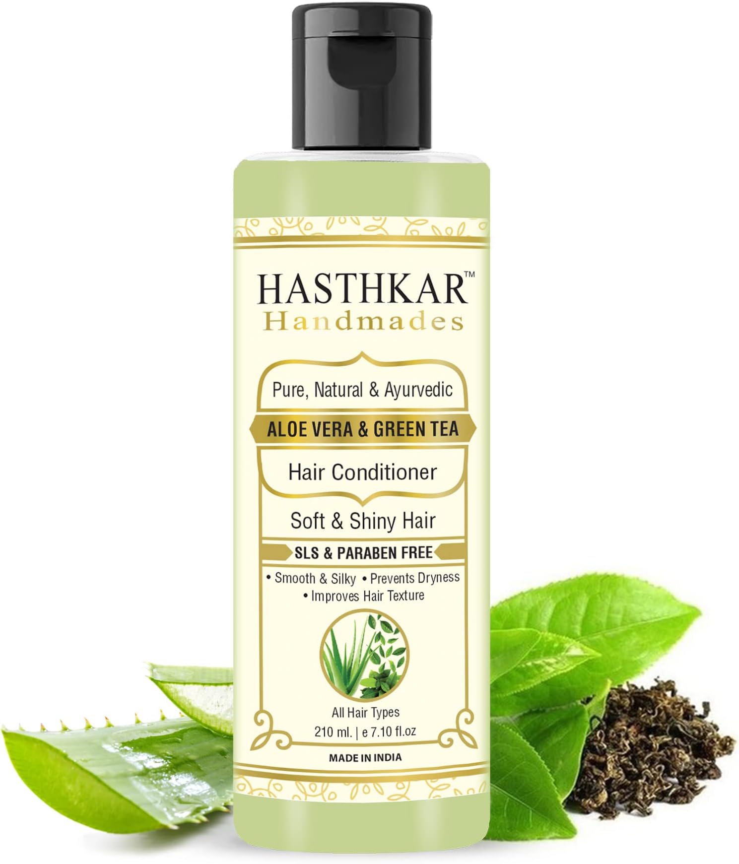 byPureNaturals Hasthkar Aloe Vera & Green Tea Hair Conditioner, 210ml | Pure, Natural & Ayurvedic | For Soft and Shiny Hairs | SLS & Paraben Free Hair Conditioner for Men & Women