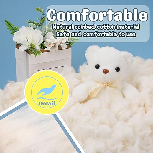 Miniatura 5 de Kogyxe Relleno de algodón de 7.06 onzas, relleno de algodón natural para animales de peluche, relleno de almohada suave para animales de ganchillo,
