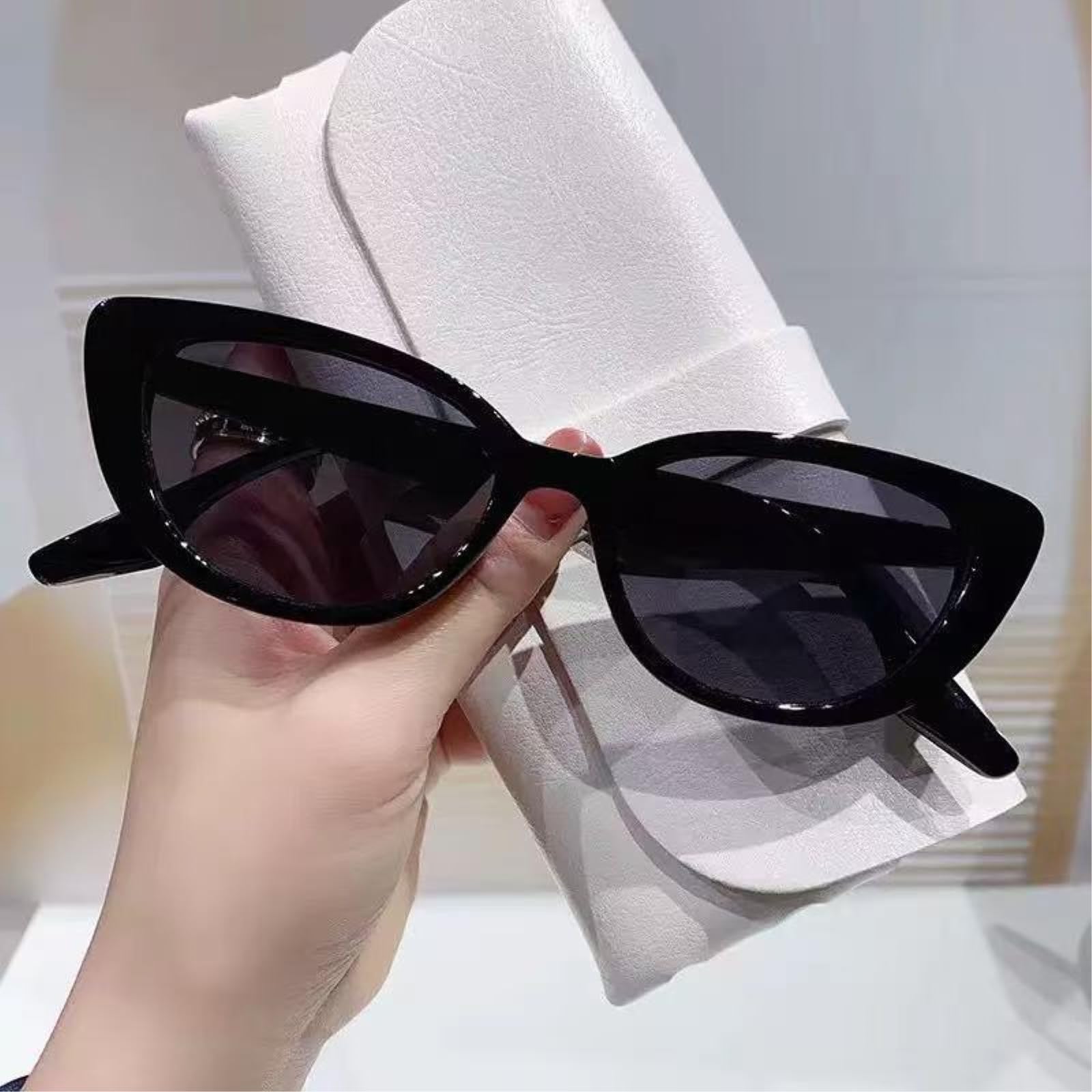 Occhiali da Sole 6 PCS Set Piccoli di Occhio Gatto per Le Donne Uv400 Multi-Color Fashion Pack, Outdoor Casual Daily Wear Accessory-6pcs-as Picture