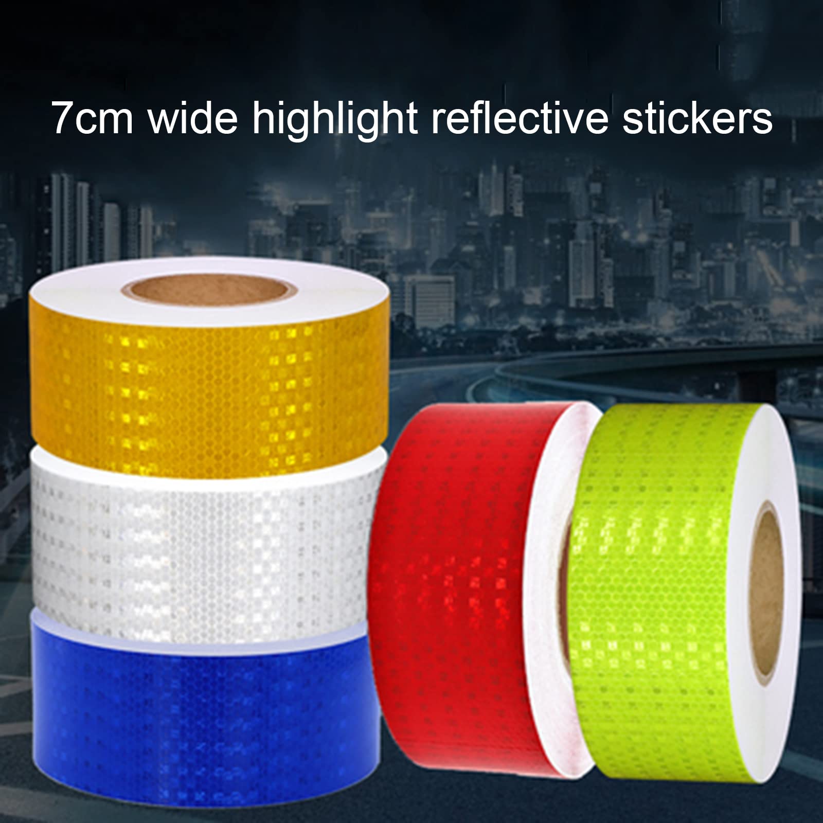 Adhesivos reflectantes, bandas de señal de segurid Cinta reflectante Cinta de señalización de seguridad Cinta de carretera, Cinta de seguridad impermeable de 2,8 pulgadas x 33 pies, Cinta reflectora d