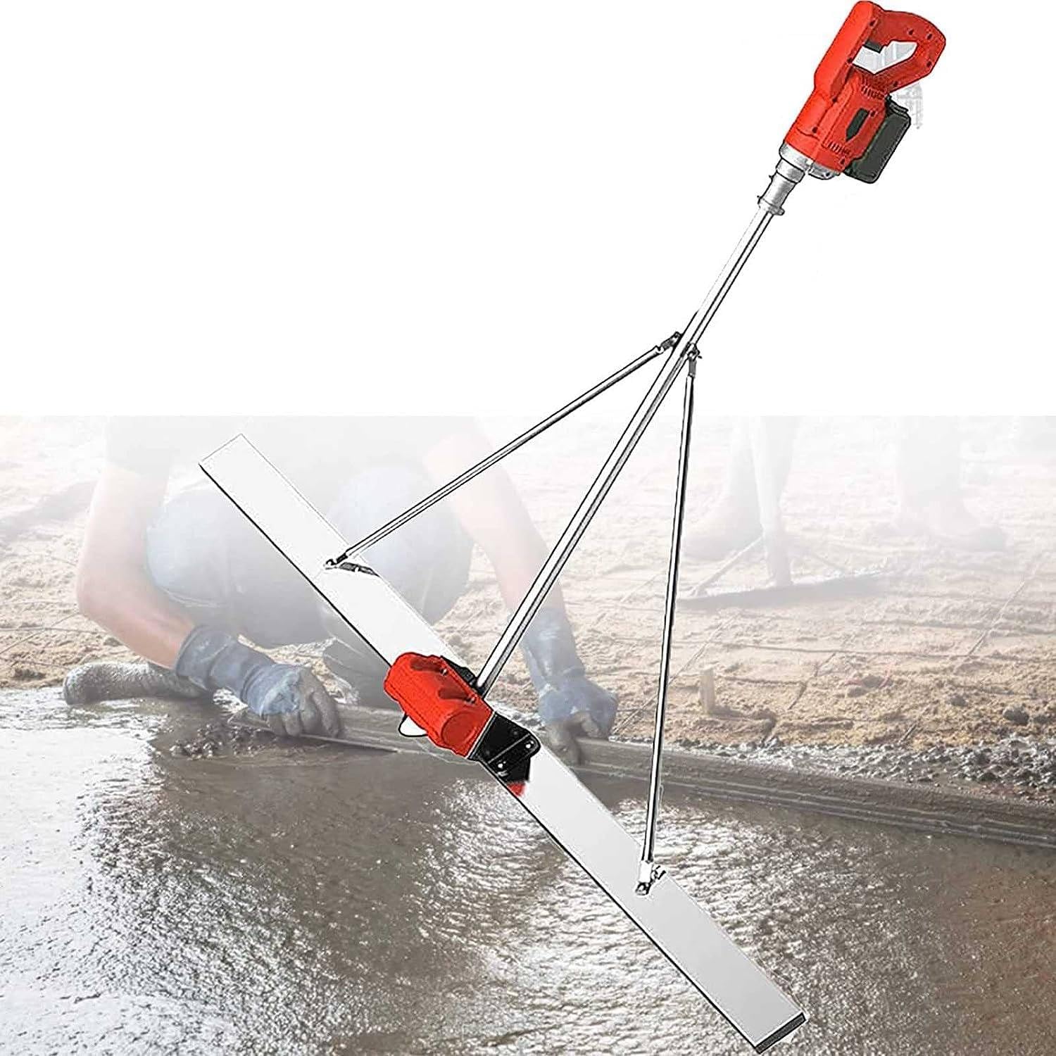 Herramienta De VibracióN De Regla EléCtrica para Procesamiento De HormigóN, Herramienta De Trabajo De Regla De Superficie De HormigóN De 6000 RPM, con Tablero De Acero Inoxidable 150 cm