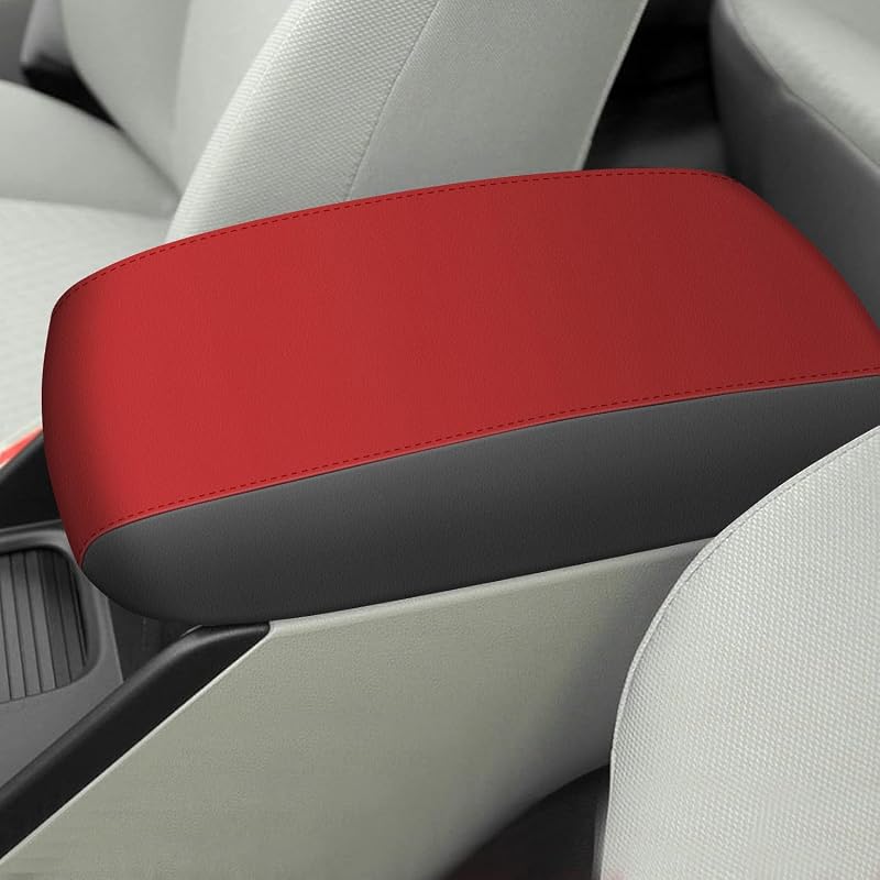 Capa para Apoio de Braço do Console Honda Civic 2012 a 2015 AOMSAZTO Preta com Costura Vermelha – 1 unidade
