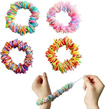 4 Packs Skin Picking Fidget Cuffs Fidget Pick & Flip Fidgets for Anxiety and Trichotillomania Stretchy Loom Picking for Adult Colorful-01