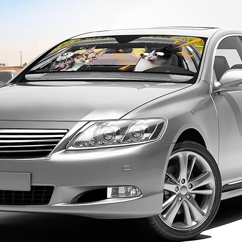 Miniatura 4 de Parasol para parabrisas de automóvil con estampado de mariposas y girasoles, mantiene el vehículo fresco, protege tu automóvil del calor solar y el