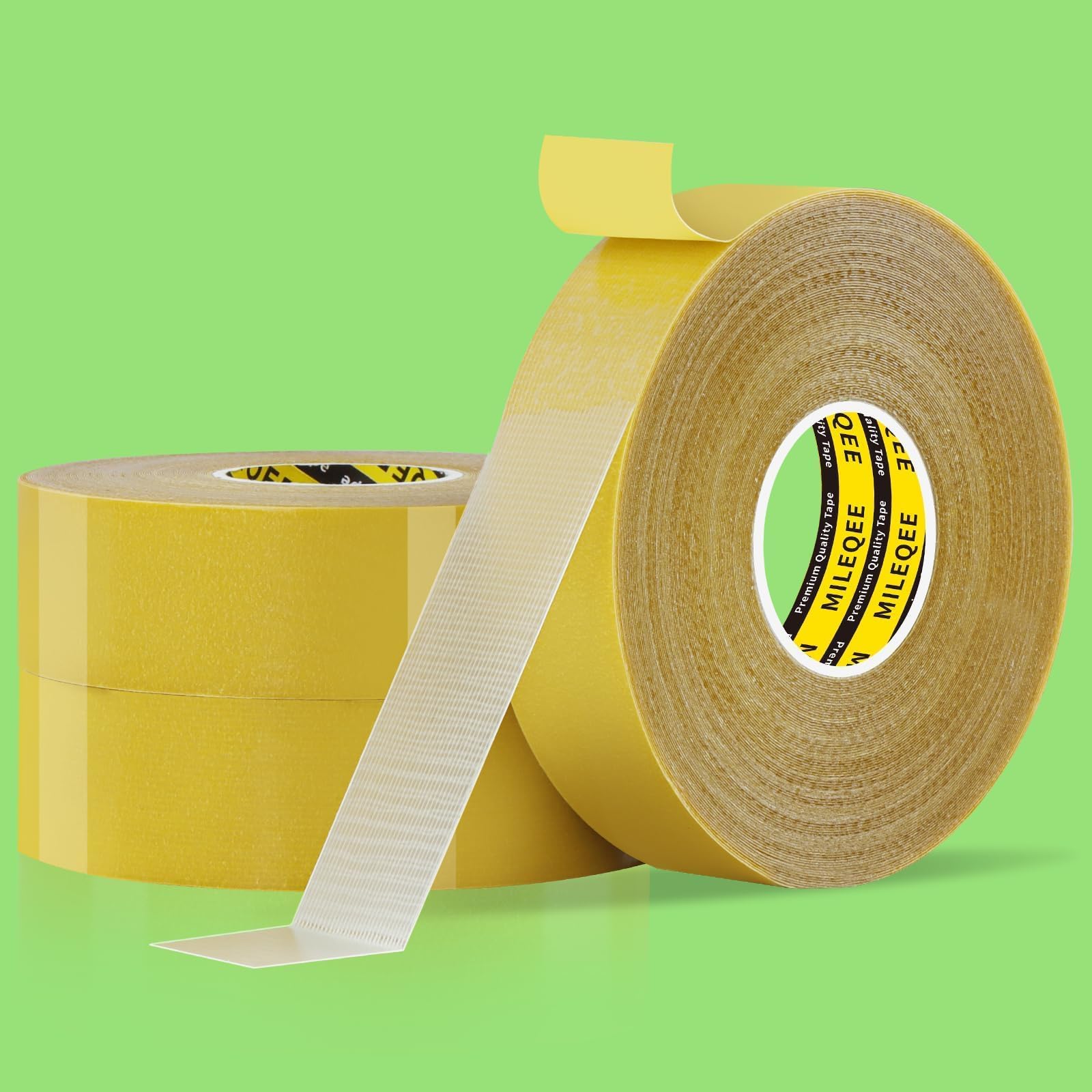 Confezione da 3 nastri biadesivi resistenti, 3 cm x 18 m (50 m in totale), adesivo universale ad alta aderenza, forte adesivo da parete con rete in fibra di vetro, nastro trasparente super