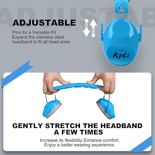 Miniatura 2 de PROHEAR 032 2.0 Auriculares con cancelación de ruido para niños, reducción de ruido de 25 dB, orejeras sensoriales ajustables de protección de oídos