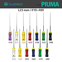 Vista 6 de 18 puntas de acero inoxidable Piuma # 25/0.984 in de mano Archivos de endodoncia dental para eliminar la pared del conducto radicular y dragar