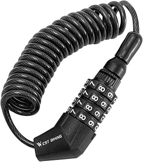BIENKA Bicycle Lock Anti Theft 5 Digital Password Lock Security MTB Road Motorcycle Electric Bike Cycling Bike Cable Lock Lock (Color : 4 Code Mini Lock)