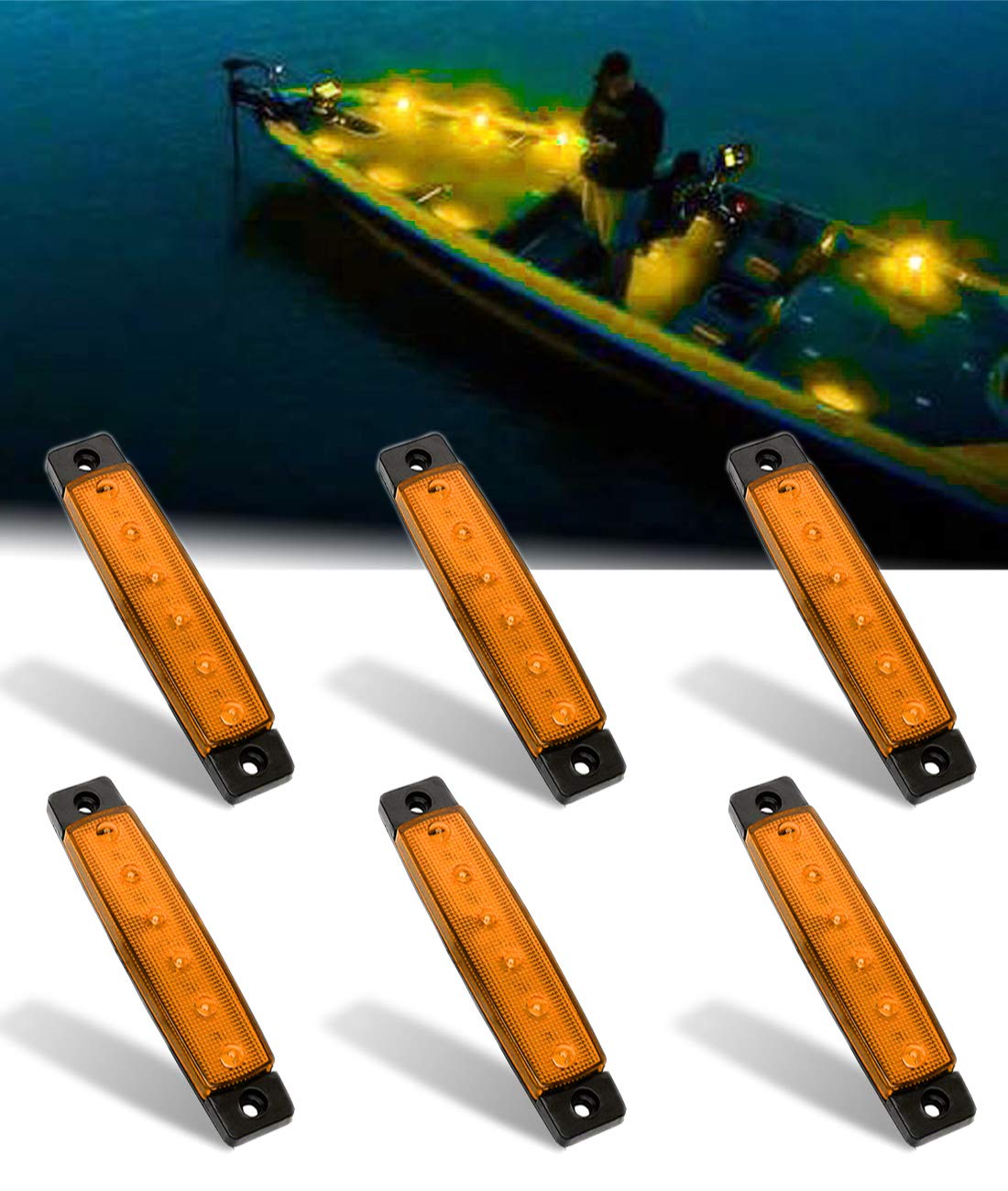 Shangyuan Marine Boat Lights, Utility Led Interior Lights For Boat Deck Courtesy Transom Cockpit Light, 12v Waterproof Marine Lighs For Yacht Fishing Pontoon Boat Sailboat Kayak Bass Boat Vessel, 6Pcs — Amazon image 13