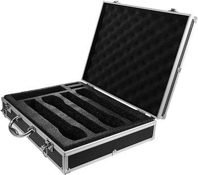 BESPORTBLE Black Handheld Microphone Case for 4 Mics, Hard Shell Storage