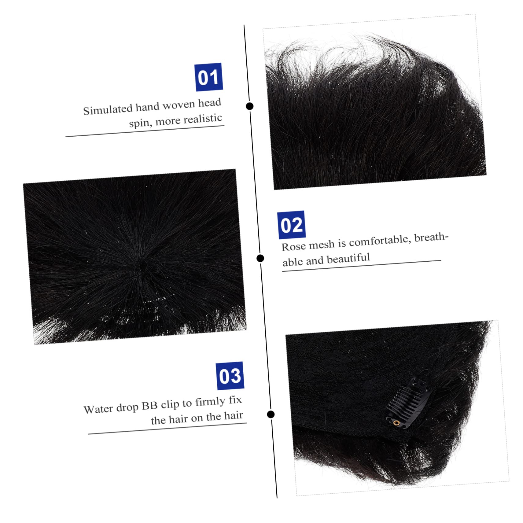 Peluca Masculina para Cubrir Calvo Pieza de Cabello Humano Extensión de Cabello Postiza para Uso Diario