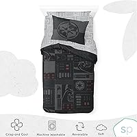 Vista 2 de Saturday Park Star Wars Dark Side Darth Vader Tech Juego de Cama Individual - 5 Piezas 100% Algodón Orgánico con Funda de Edredón y Sábanas