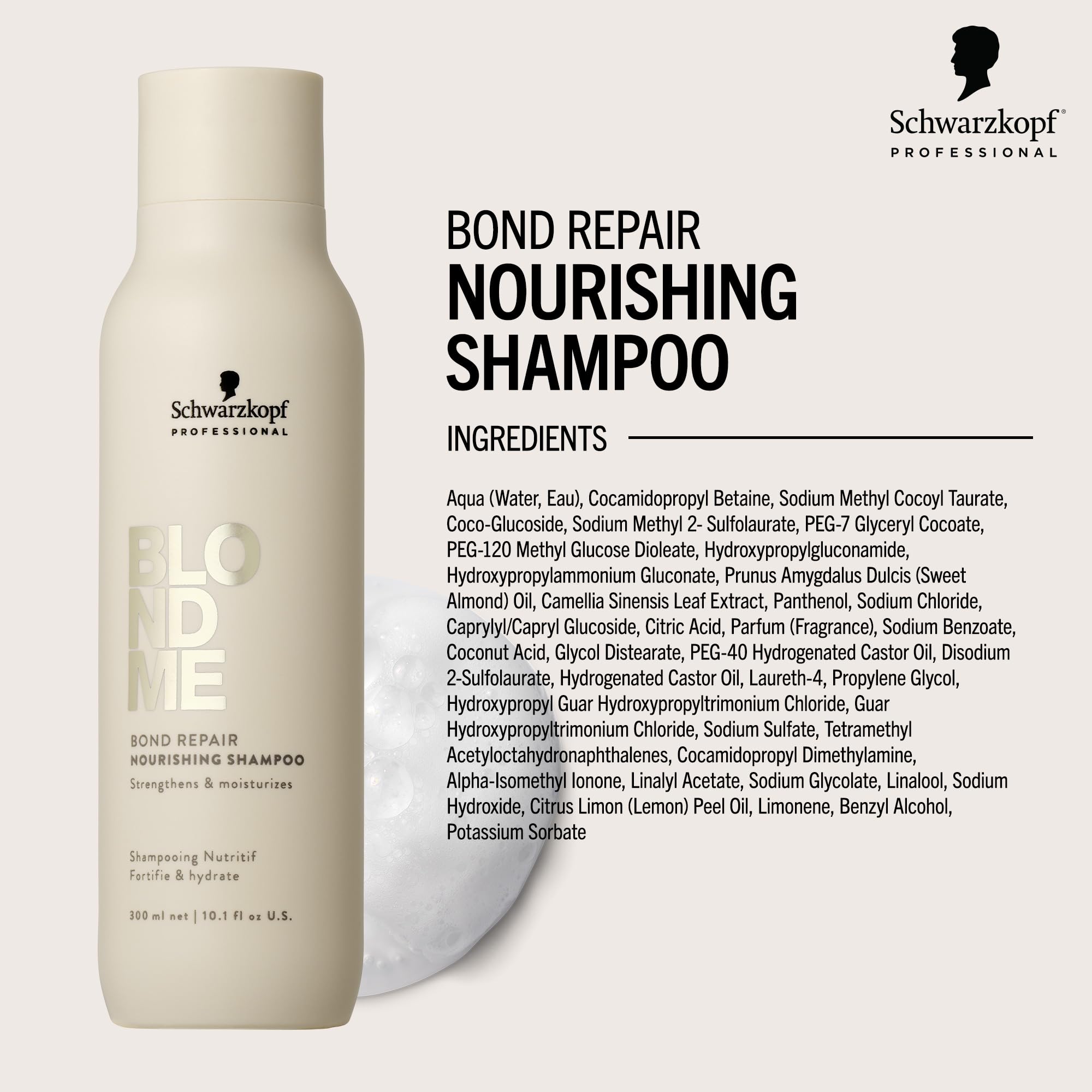 BlondMe Bond Repair Nourishing Shampoo for Blonde Hair| Adds Moisture and Softness | Strengthens, Repairs, & Prevents Breakage |For Blonde, Lightened, & Grey Hair