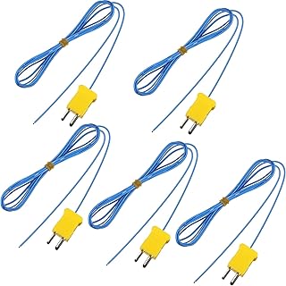 2M K-Type Temperature Sensor Mini-Connector Probe Sensor Temperature Sensors Measure Range -40 to 400 Degrees Celsius (-104 to 752 Degrees Fahrenheit) for Thermocouple Sensor and Meter (5)