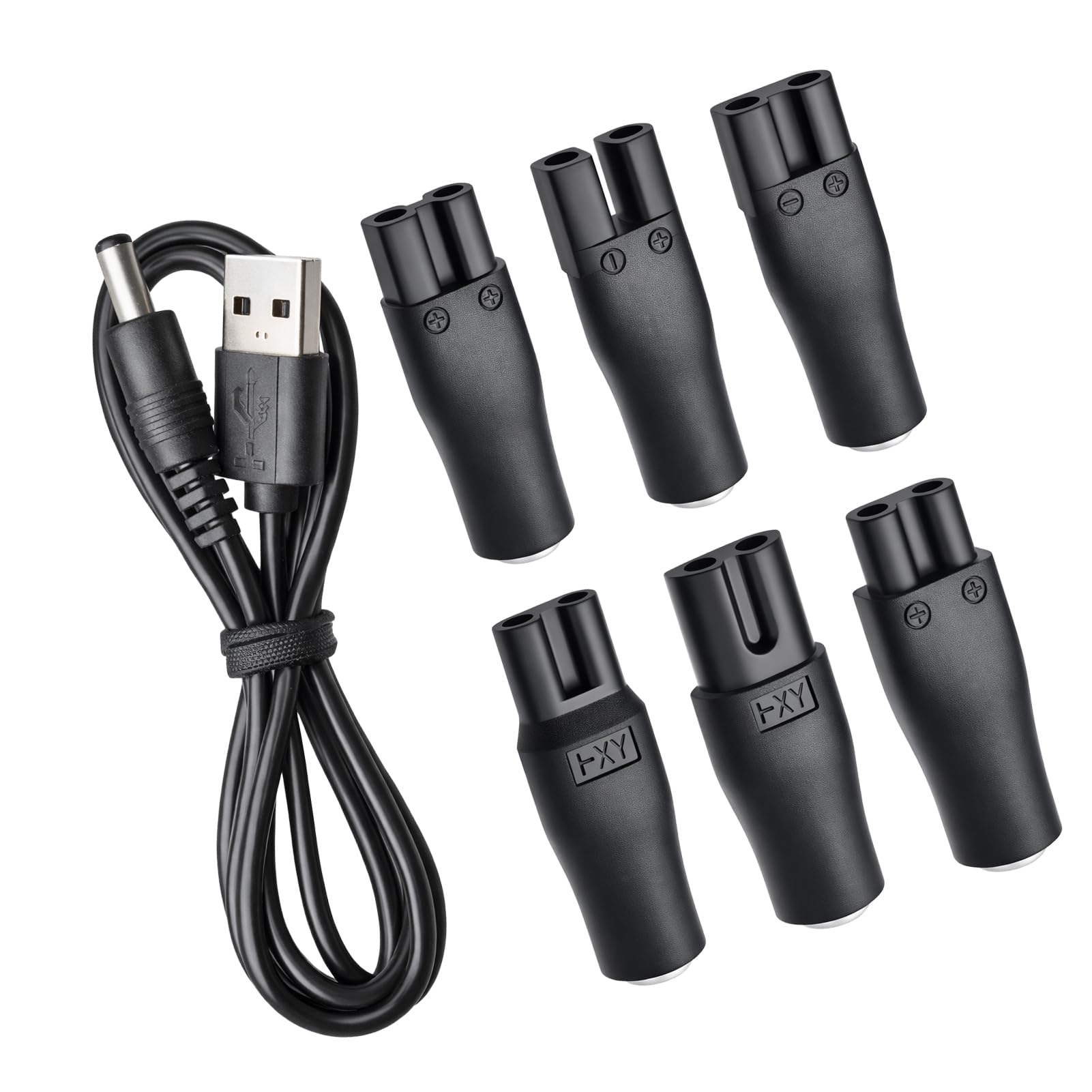 Shaver Trimmer Charger Cord Replacement,Compatible with Electric Hair Clippers, Beard Trimmers Charger, Shavers, Beauty Instruments. – 7-in-1 USB to DC 5V Charging Cable 6 Charging Tips-image-49