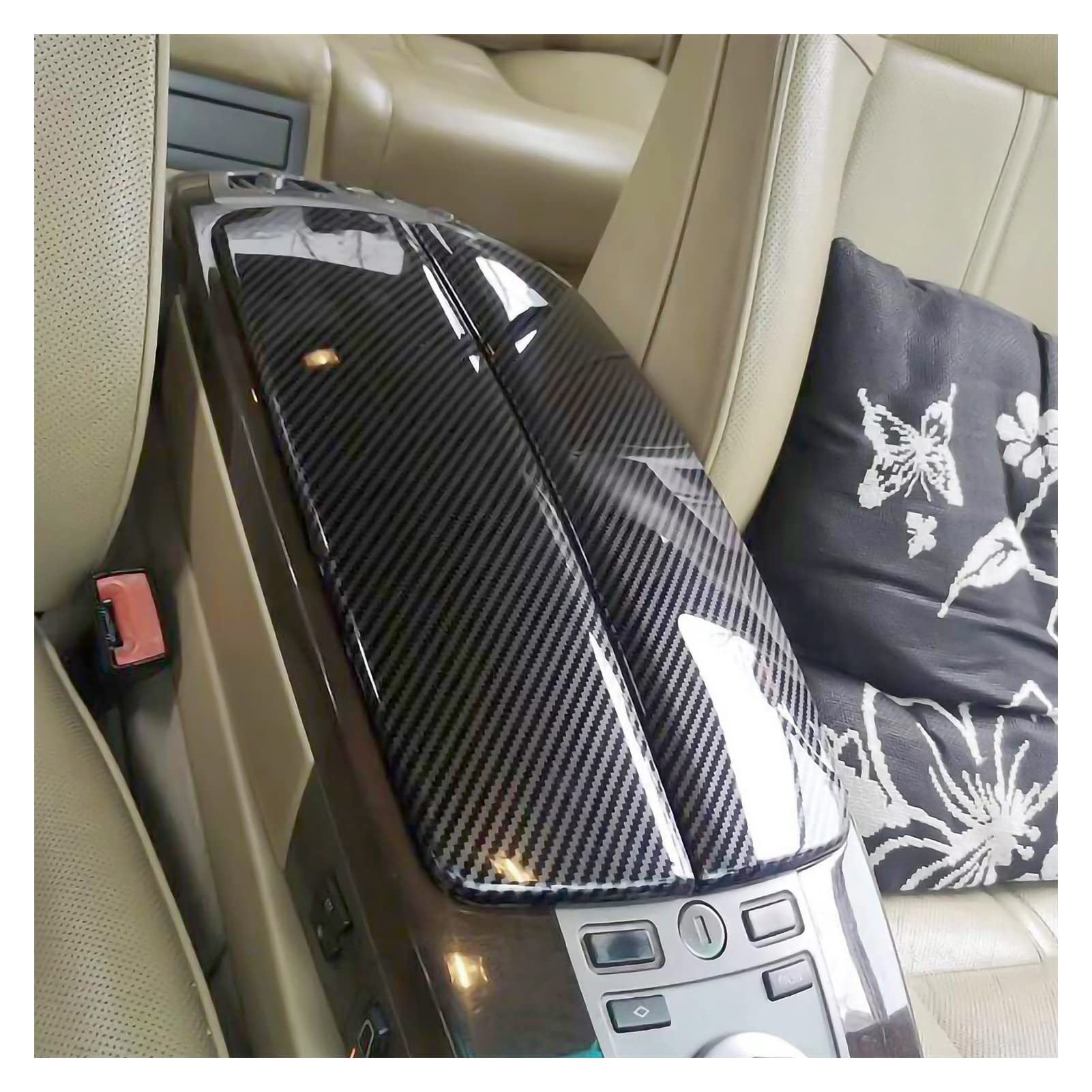 Dla BMW serii 7 E65 E66 2001-2008 osłona z włókna węglowego podłokietnik samochodowy schowek na konsolę środkową naklejka na pudełko Auto akcesoria do przycinania straż zestawy naklejek