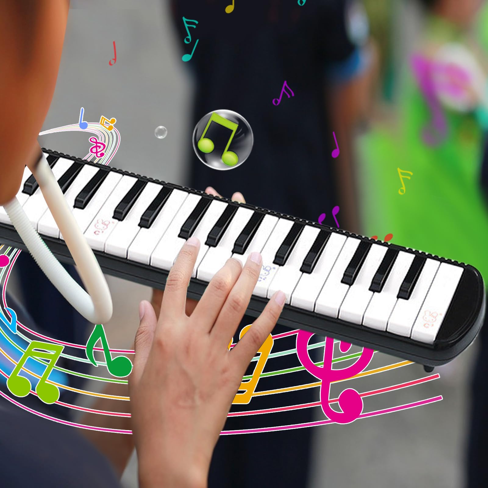 Melodica para adultos | Instrumento de viento Piano de teclado de aire, piano de aire con bolsa de transporte, instrumento de armonio, 32 teclado para principiantes y profesionales
