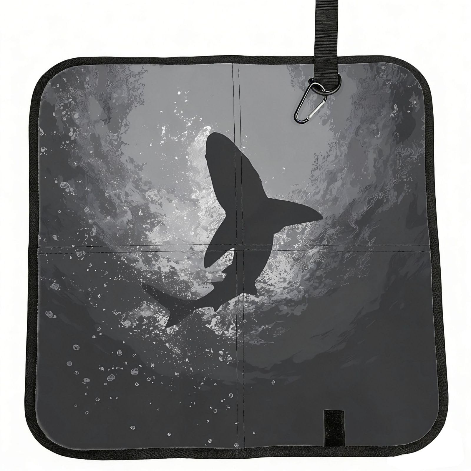 WBQLSL Colorless Shark Foldable Seat Cushion - Portable Stadium Pad with Carabiner for Camping Hiking Picnic Beach