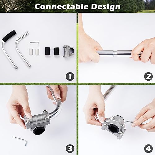 Miniatura 1 de 2 piezas de agarre ergonómico con correa de hombro para recortadora, agarre de mango de cortadora de césped, protector de espalda, mango universal