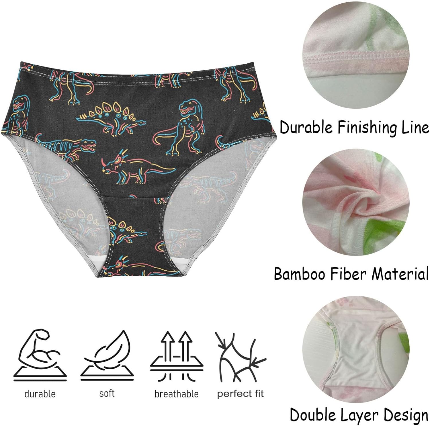 vvfelixl Pizza Cartoon Pattern Panties for Women,Women Underwear Cheeky Panties for Women XS