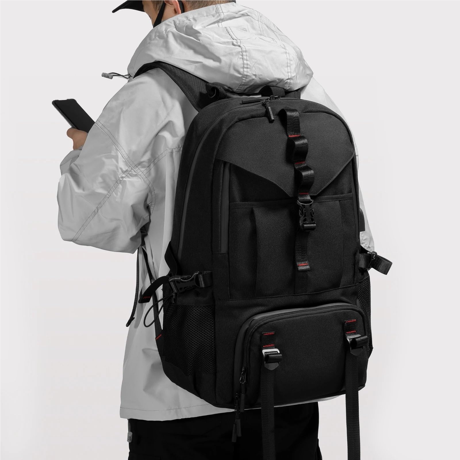 Borsa Porta Casco Zaino for Casco for Motocicletta Ciclismo Borsa for Impermeabile di Grande capacità for Escursionismo Scolastico per Casco Moto Bicicletta Sci