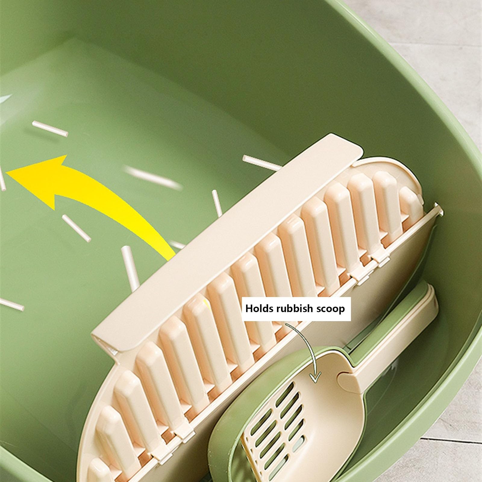 Exclusivo para Gatos y Perros Caja de Arena for Gatos Cerrada, Caja Extragrande Lados Altos for Grandes y múltiples, fácil Limpieza con Pala para Interiores(Blanco,L)