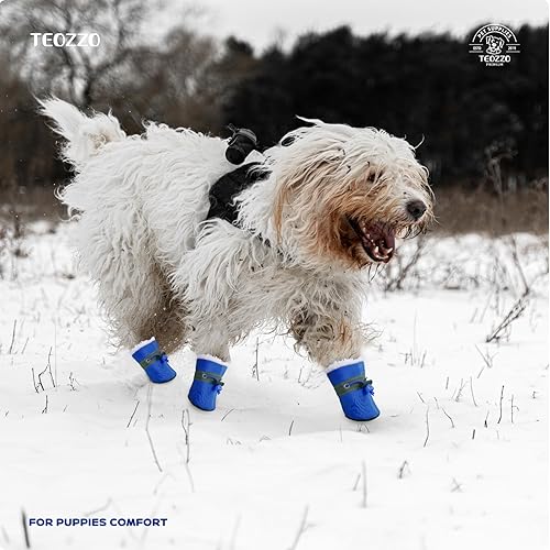 Miniatura 2 de Botas de nieve para perro, botas de nieve para perros de invierno, botas y protector de patas, botines cálidos para perros con tira reflectante,