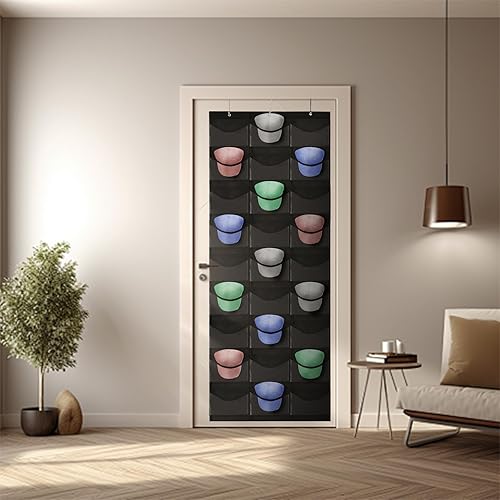 Miniatura 8 de 27 Pockets Hat Rack For Baseball Caps, Baseball Hat Organizer for Wall&Over the Door, Caps Hat Holder Hanger For Closet With Large Clear Pockets