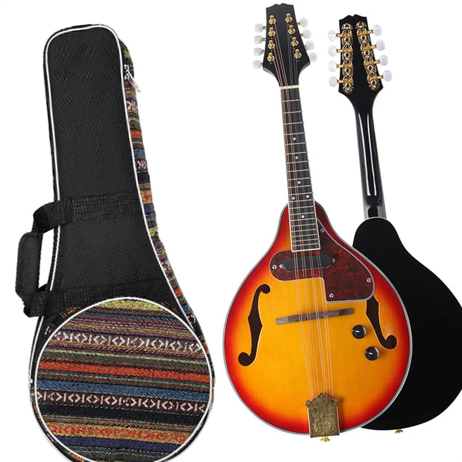 Mandolino Elettrico A 8 Corde Per Chitarra Classica Strumento Melodico Mandolino Elettrico In Stile Con Zaino In Tessuto(Mandolin)