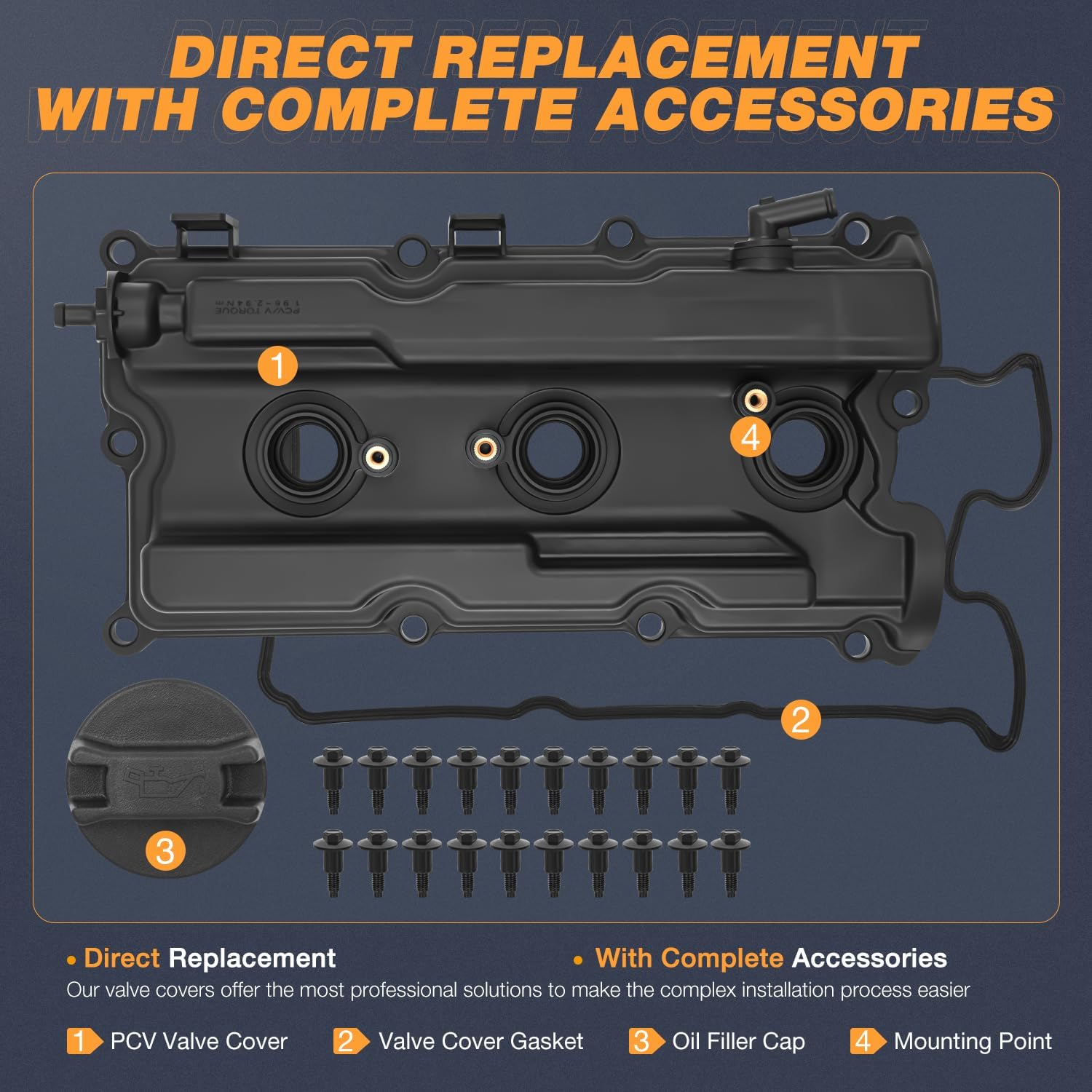 Nilight Pair Engine Valve Cover for Nissan Frontier 2005-2019, NV1500 NV2500 NV3500 2012 2013 2014 2015 2016 2017 2018 2019, Pathfinder 2005 2006 2007 2008 2009 2010 2011 2012, Xterra 2005-2015