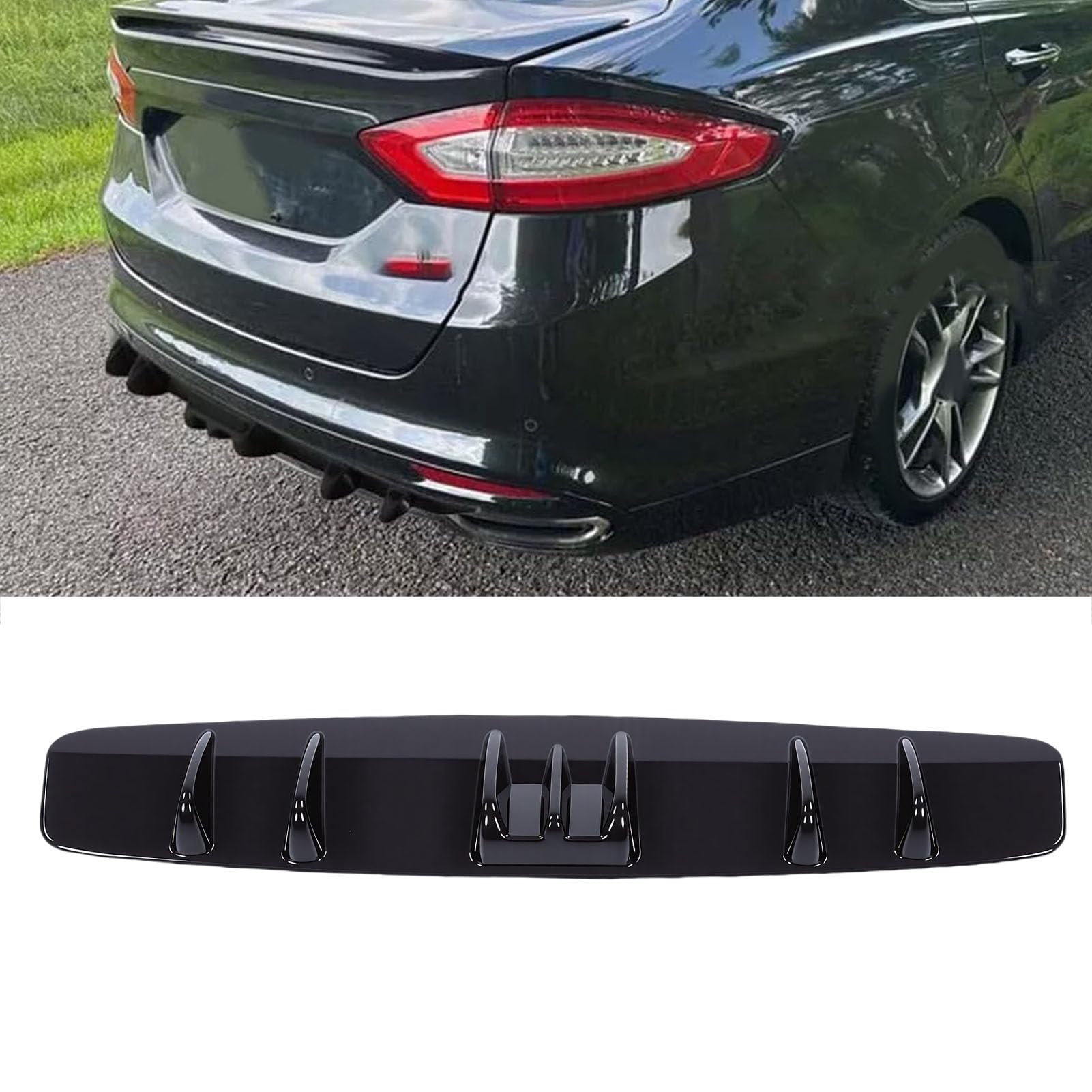 Akozon Dyfuzor Tylnego Zderzaka, Uniwersalny Spojler ABS do Samochodów SUV 33,07 "X 6,22" Aerodynamiczny Tylny Zderzak z Otworami Wentylacyjnymi