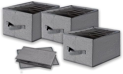 Organizador de ropa, organizador grande de jeans para armario, organizadores de 6 rejillas para ropa, almacenamiento de ropa, organizadores de